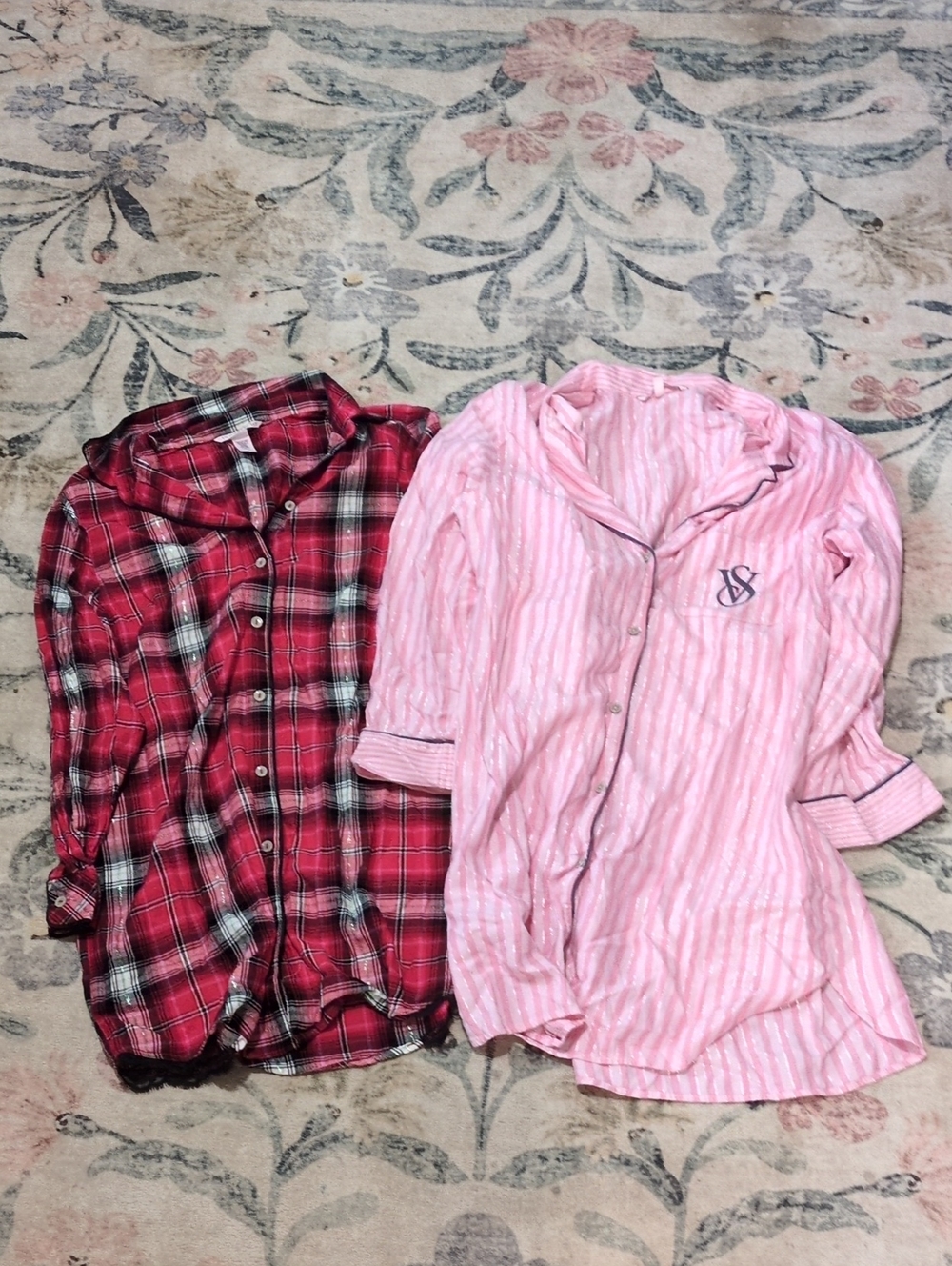 Victoria's Secret Pink Button-Down Sleep Shirt Set Of 2